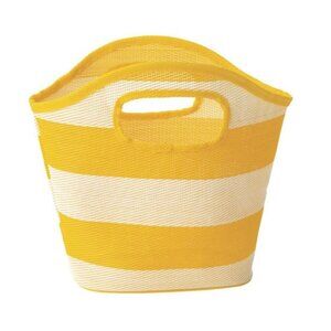 NATURALS WOVEN BAG BY AVON - YELLOW/WHITE (NEW WITH TAGS)